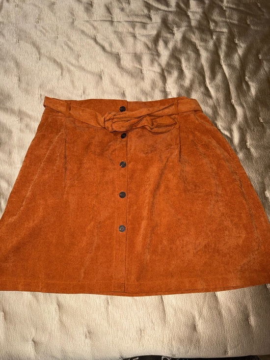 SHEIN Dresses & Skirts - SHEIN Rust Button-Front A-Line Skirt with Tie Waist - 3XL / 4XL